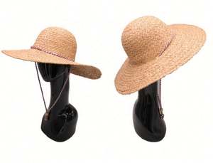 2024 Summer New Arrival Fashion Designer Women Beach <b>Sun</b> <b>Hat</b> Natural Raffia Wide Brim <b>Floppy</b> Straw <b>Hat</b> With Chin Rope - Product Image 5