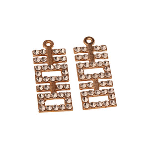 Pendentif en strass double bonheur chinois, bijoux de mariage, breloque, accessoires DIY pour femmes, taille brillant rond, blanc et rouge - Product Image 4
