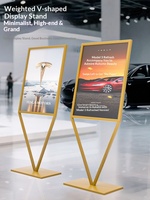 Présentoir publicitaire vertical en forme de V en panneau KT, panneau d'affichage au sol, menu, affiche promotionnelle, présentoir d'exposition