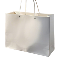 Bolsas de Papel para Compras Laminadas en Negro Brillante, Duraderas, de Lujo, Hechas a Mano con Logotipo Personalizado, con Cinta, para Venta al por Mayor, Minoristas, Regalos, Joyería y Cosméticos