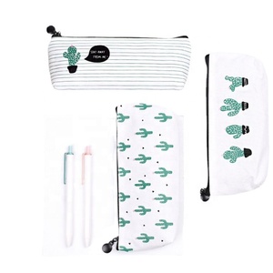 En gros pas cher école enfants cadeaux fermeture éclair toile mignon <span class=keywords><strong>cactus</strong></span> pochette à crayons - Product Image 4