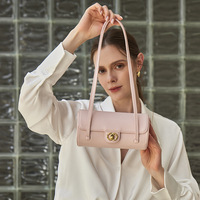 Sac Cylindrique Sous le Bras en Cuir Véritable Nouveau Style - Cuir de Veau Caviar - Sac à Rabat Polyvalent Rétro pour Femme en Forme de Bowling