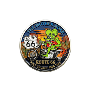 Monedas Conmemorativas Temáticas de Route 66 al por Mayor, Monedas de Desafío con Diseño de Rat Fink en Relieve a Doble Cara, Regalos Coleccionables - Product Image 3