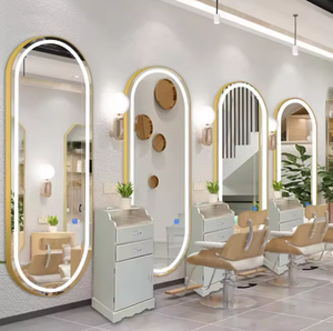 Modern Luxury <b>Led</b> <b>Light</b> Salon <b>Mirror</b> Hairdressing Equipment Furniture Set For Beauty & Barber Shops - Product Image 2