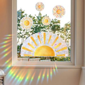 Wholesale Rainbow Clouds Sun Colorful Sunlight Static Wall Stickers UV Printed <b>Window</b> <b>Decals</b> for Home Decorative Glass <b>Windows</b> - Product Image 4