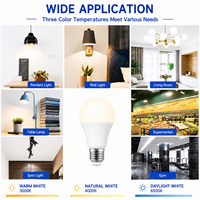 Fabricant chinois OEM ODM, ampoule LED SMD à économie d'énergie en plastique E27 E26 B22 5W 8W 9W 10W 12W 15W 18W 24W A60 avec certifications CE RoHS ETL