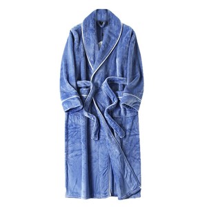Autunno inverno Extra Large flanella <span class=keywords><strong>accappatoio</strong></span> per coppie da donna e da <span class=keywords><strong>uomo</strong></span> con coulisse lungo foderato in pile - Product Image 5