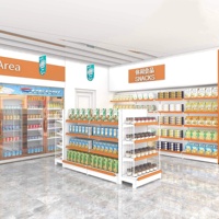 Gondole personnalisée de rayonnage de supermarché de couche de revêtement de poudre, supermarché d'étagère