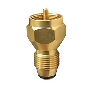 Adaptateur de valve en laiton QCC pour la réparation et le remplacement de bouteilles de gaz, connecteur hexagonal en cuivre de 1 lb - Product Image 1