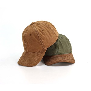 Two Tone Suede Brim Washed Cotton Dad Hat Custom Logo Blank Curved Brim Baseball <b>Cap</b> Unisex <b>Vintage</b> Outdoor Sports Hat - Product Image 3