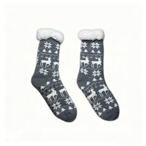 Calcetines de Forro Polar para Hombre, Estilo Nórdico Retro, Desechables, Transpirables, Antideslizantes, con Logotipo, para Interiores - Product Image 1