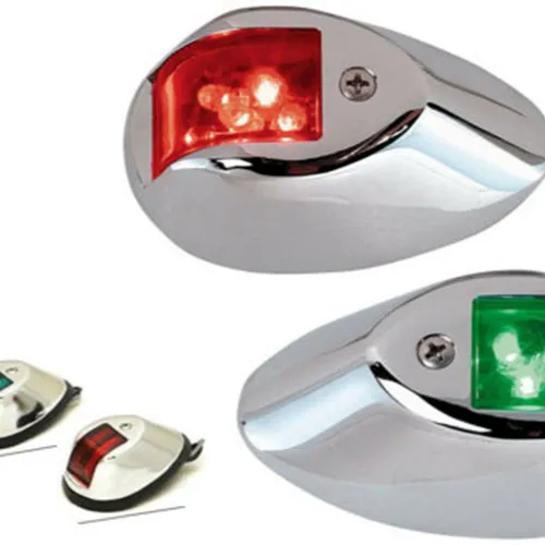 Bow LED Navigation Sailing Light Marine Boat Plastic Red Green W/Chrome Housing From Isure Marine Made In China