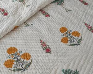 <b>Indian</b> Reversible Jaipuri <b>Quilt</b> Handmade Hand Block Print Rajai Floral Bedding Ethnic <b>Indian</b> Bed Spread Home Decor Throw - Product Image 6