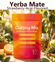 Complément alimentaire en poudre instantanée à marque privée, mélange de berbérine et de Yerba Maté, saveur fraise et açaï, pour la santé intestinale et le soutien du métabolisme
