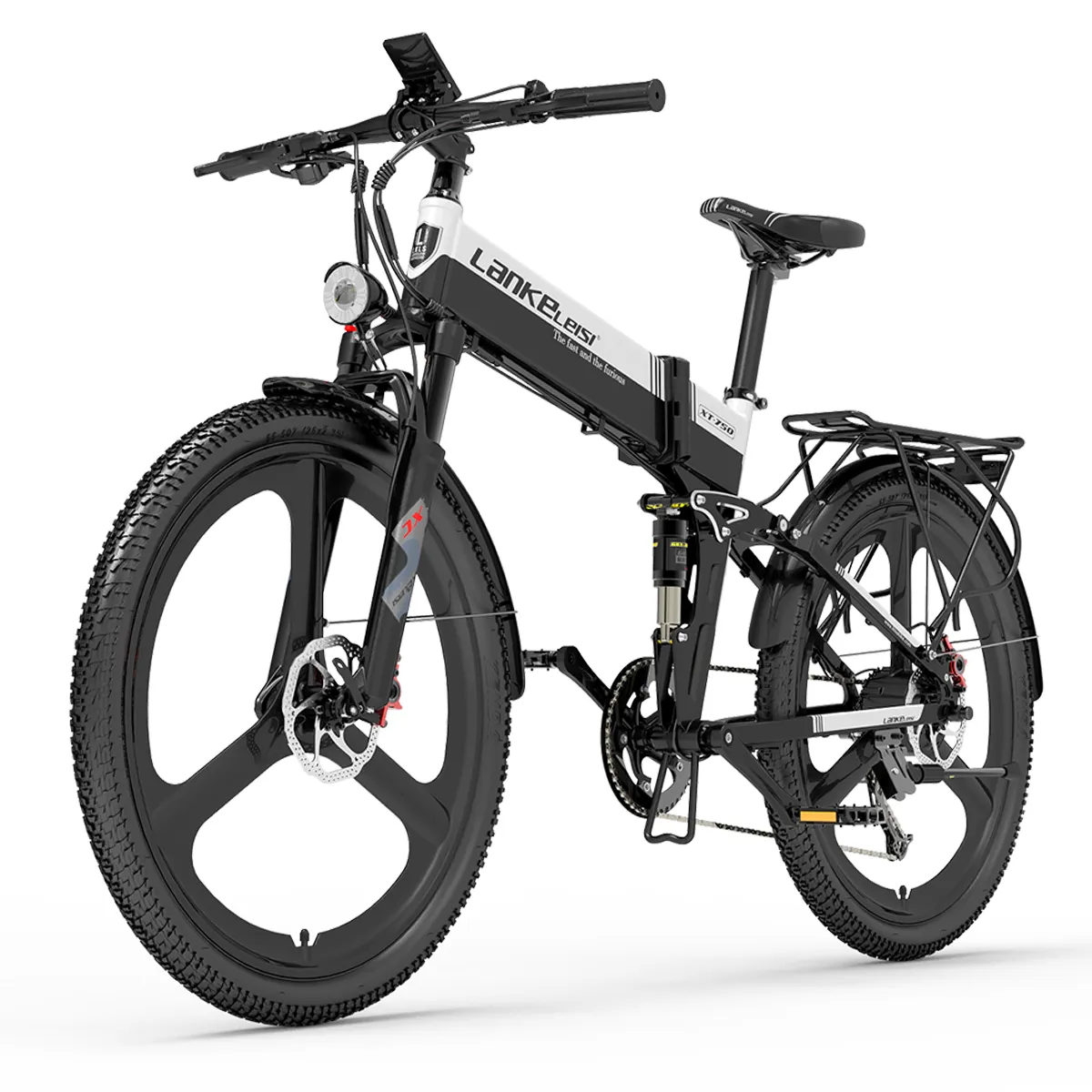 LANKELEISI – vtt électrique pliant 27 vitesses 1000w XT750 Sport 14,5 ah vélo électrique 26 pouces à gros pneus