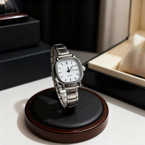 Best-seller in acciaio inox fascia elastica retrò forma quadrata fai da te orologio <span class=keywords><strong>italiano</strong></span> movimento al quarzo vetro quadrante puntatore - Product Image 2