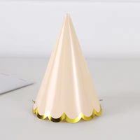 Chapeau d'anniversaire conique coloré unisexe avec bordure dorée, décoration de fête essentielle pour enfants et adultes, accessoires pour photomaton
