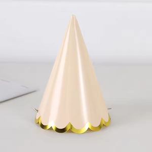 Chapeau d'anniversaire conique coloré unisexe avec bordure dorée, décoration de fête essentielle pour enfants et adultes, accessoires pour photomaton - Product Image 4