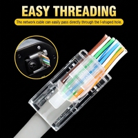 Connecteur modulaire RJ45 8P8C perforé pour câble réseau Cat5e Cat6 haute vitesse, connecteur traversant RJ45 pour ordinateur