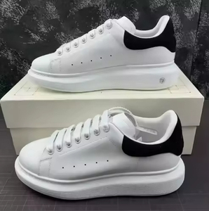 Luxury Designer Lace-Up Monk Strap Fabric Upper Cushioning <b>Shoes</b> <b>Mens</b> Womens <b>Platform</b> MC Black White Sneakers Mqqueen - Product Image 2