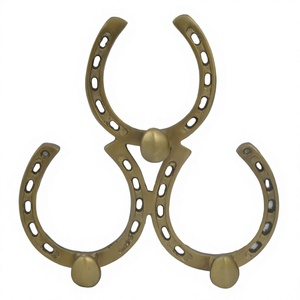 Gold Finished Horse Stirrup Wall <b>Hooks</b> Three Classical Style Office Home Decorative Aluminium Multifunctional <b>Hook</b> at Low Prices - Product Image 1