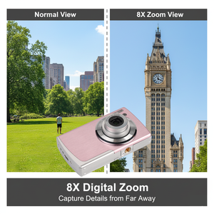 Cámara Digital Compacta Portátil para Vlogging con Pantalla IPS de <span class=keywords><strong>2</strong></span>.88 Pulgadas, Grabación de Video 1080P y Lente con Zoom Óptico de 8X - Product Image 6