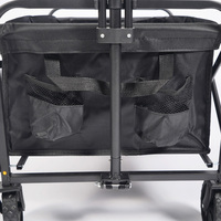 Chariot de chariot en acier amovible avec poignée de roue de 5 pouces Chariot de camping pliable au design moderne pour la randonnée et le shopping Nouvelle taille d'emballage