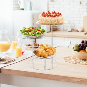 Suporte Circular Moderno de Acrílico Transparente de 3 Camadas para Bolos e Doces, Não Dobrável, para Casamentos e Festas de Aniversário - Product Image 5