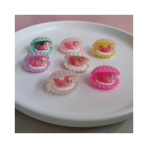 Kawaii Slime Charms clamshells Ngủ Cá Công Chúa Ngọc trai vỏ phẳng trở lại nhựa cabochons scrapbooking DIY Craft trang trí - Product Image 1