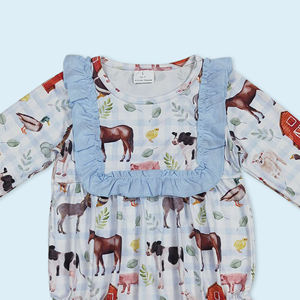 Ropa RTS al por mayor para niños, mameluco de animales de granja para niñas, ropa de diseño de primavera y otoño - Product Image 3