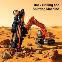Machine de forage et de fendage hydraulique modifiée pour excavatrice, sans démontage du bras d'excavatrice pour la rétrofit