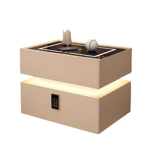 Table de chevet minimaliste de style italien, moderne et simple, en <span class=keywords><strong>bois</strong></span> massif, avec chargement sans fil, plateau en verre trempé - Product Image 1