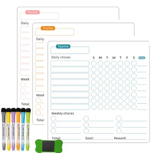 Magnetic Calendar Chore Chart Dry <b>Erase</b> Behavior Charts Markers Reward Chart for Kids Teens Adults Family Fridge Magnet Board - Product Image 3