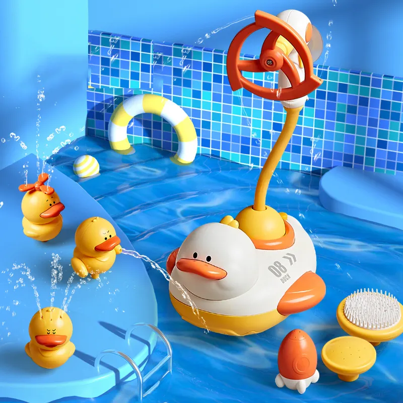 7 in 1 Multifunctional Water Game Duck Baby Bath Toys High Quality Electric Pool Toys Children's Bathroom Summer Toys For Kids