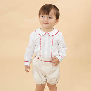 Vêtements pour enfants, ensembles de vêtements pour bébés garçons, chemises, shorts, salopettes, 2 pièces, style vintage, vente en gros pour enfants, 08AS105375 - Product Image 2