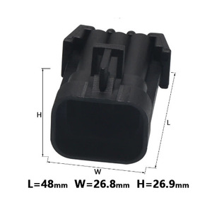 Conector Automotriz de 6 Pines, Negro, PBT, Impermeable, Macho y Hembra, para Uso en Automóviles, IP20 - Product Image 1