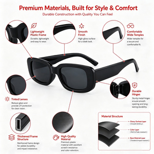 Lunettes <span class=keywords><strong>de</strong></span> soleil personnalisées avec logo UV400 pour hommes, monture en PC durable, style classique pour la conduite en extérieur, la plage et les vacances, vente en gros - Product Image 4