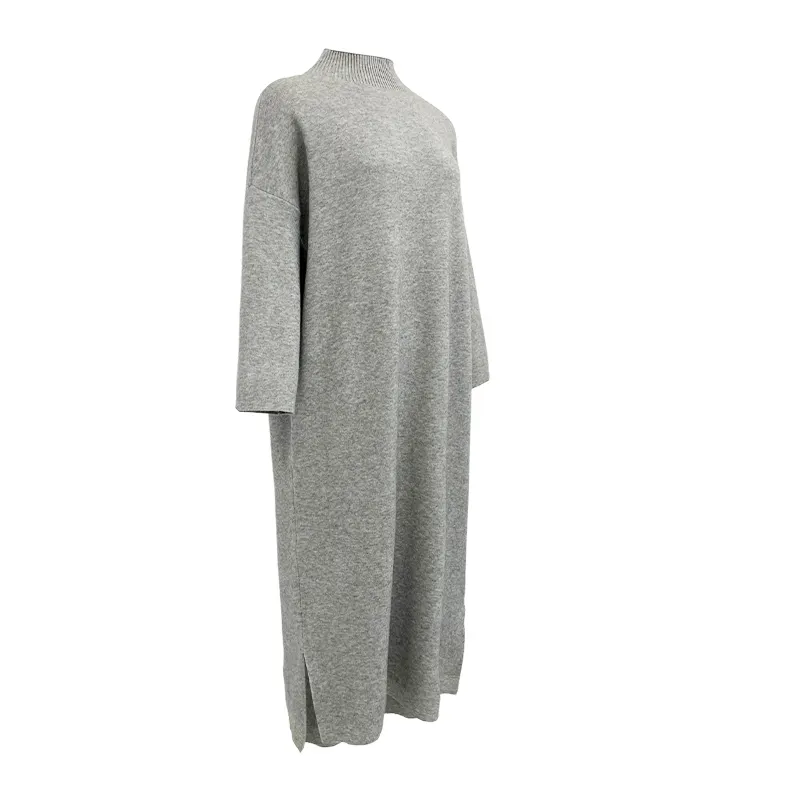 Hot Sale Knitted Sweaters For Women As A One-piece Dress Solid O-neck Long Sleeves Sweater Skirt