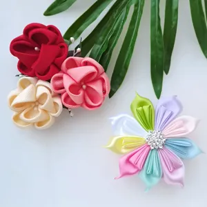 Atacado Acessórios de Cabelo Personalizados Criança Meninas Flor Bow Clips Baby Clips Snap Cabelo Personalizado Pinos Broches