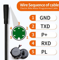 Para BAFANG E-Bike Cable de programación USB que conecta la computadora a BBS01/BBS02/BBSHD Corriente CC del motor medio para los parámetros del motor