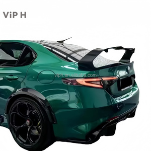 Décoration en fibre de carbone pour <span class=keywords><strong>pare</strong></span>-chocs avant/arrière Viph Romeo Giulia, installation par vis, ajustement universel, <span class=keywords><strong>peinture</strong></span> noire - Product Image 5