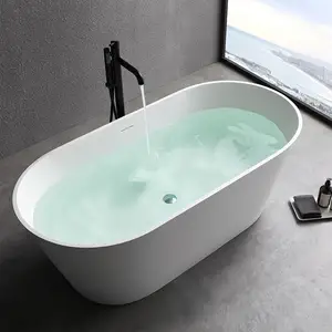 bathtub big white Suppliers-Storage Rack Solid Surface Acrylic Freestanding White Big Bathtub for Adults