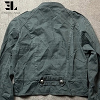 Veste Bomber LARSUR en toile de canard délavée sur mesure, style Napoléon, coupe slim, col montant, pour moto, type Hussar