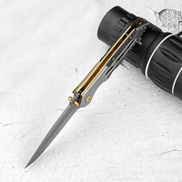 Couteau pliant Meiji 440C en acier avec manche en acier inoxydable et G10 pour la survie, le camping en plein air