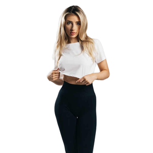 Camiseta Corta de Algodón 100% Suave, Anti-Pilling, Transpirable, con Logo Personalizado, Color Rosa, para Mujer, Venta al Por Mayor - Product Image 5