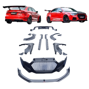 Kit carrosserie YICKU CMST Style semi-carbone pour <span class=keywords><strong>Audi</strong></span> A3/<span class=keywords><strong>S3</strong></span> 2013-2016 - Pare-chocs avant, lèvre avant, diffuseur arrière amélioré - Product Image 1