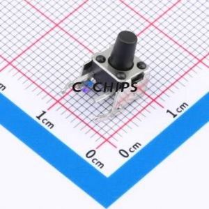 GT-TC101A-H085-L1 Tactile Switch Through hole,6x7.5mm Switch Single Pole Single Throw Round Button 1.6N Right Angle Insert - Product Image 1