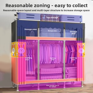 Lemari Pakaian Lipat Modern dari Logam, Dapat Diperpanjang, Portabel, untuk Aplikasi Gym, Kombinasi Kabinet Penyimpanan - Product Image 4
