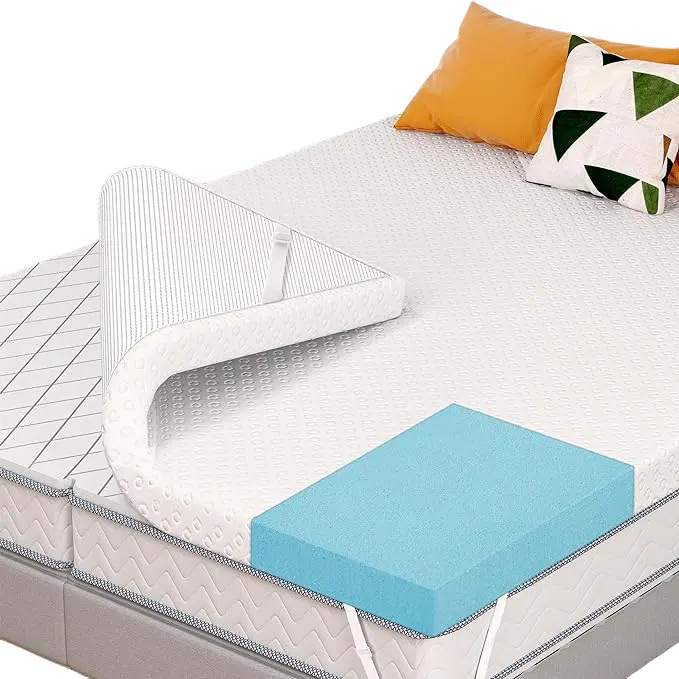 soft home-use bed topper with zipper queen king size cooling gel memory foam mattress topper
