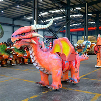 Aventure immersive à bord d'un dragon, attraction animatronique grandeur nature pour une utilisation en intérieur/extérieur, centres commerciaux, divertissement familial